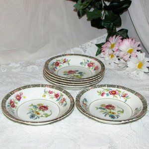 6 John Maddock Vintage Dessert Bowls Floral Please Read